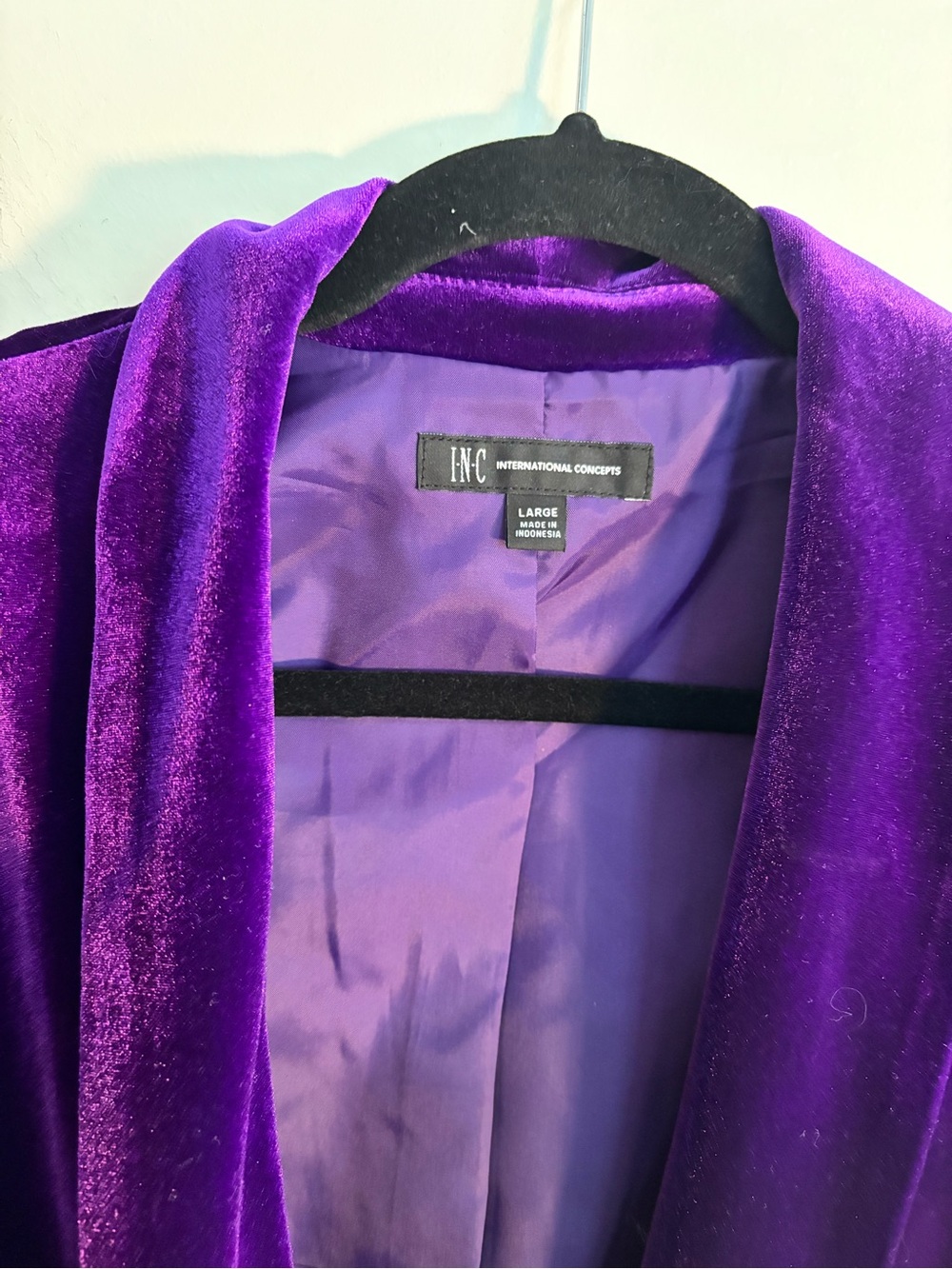 INC Purple Velveteen Blazer Jacket - Picture 2 of 7